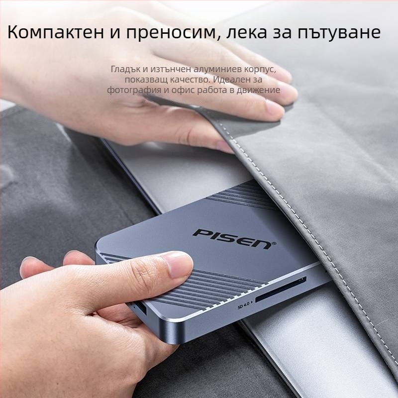 CFexpress четец за карти NJ-HB21, USB 3.2, външен, алуминиева сплав, Windows/Linux/macOS/iOS/Android