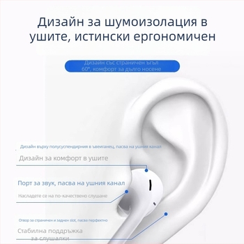 Bone Quality 008 Жични In-Ear слушалки, 1.2 m кабел, съвместими с iOS