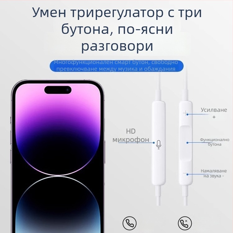 Bone Quality 008 Жични In-Ear слушалки, 1.2 m кабел, съвместими с iOS