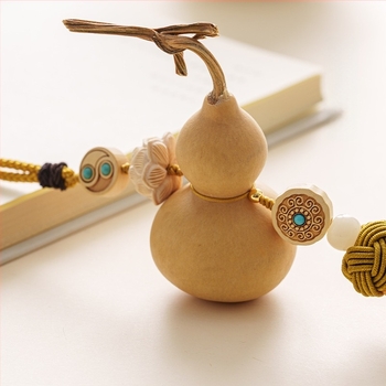 Baifujiang дървен автомобилен висулка за огледало за обратно виждане – ретро стил, мотив лотос