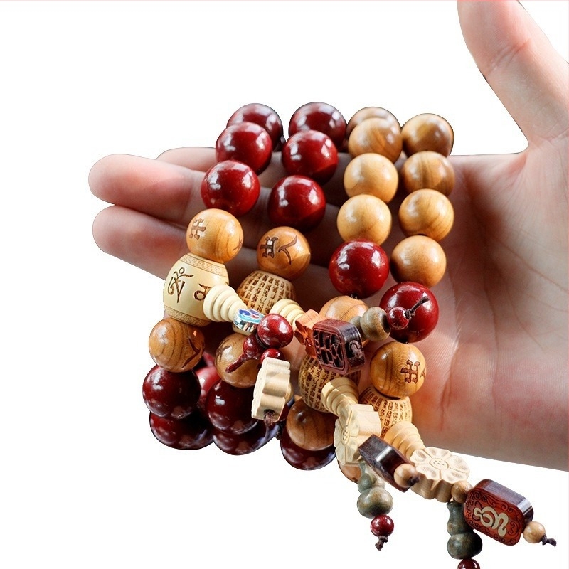 Автомобилно окачване с мъниста от прасковено дърво, ретро стил, интериорен декор, персонализируемо