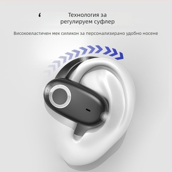 Безжични слушалки за ушен монтаж – Bluetooth 5.3, над 8 ч живот на батерията, IPX5 водоустойчивост, цифров дисплей, обхват 10 м