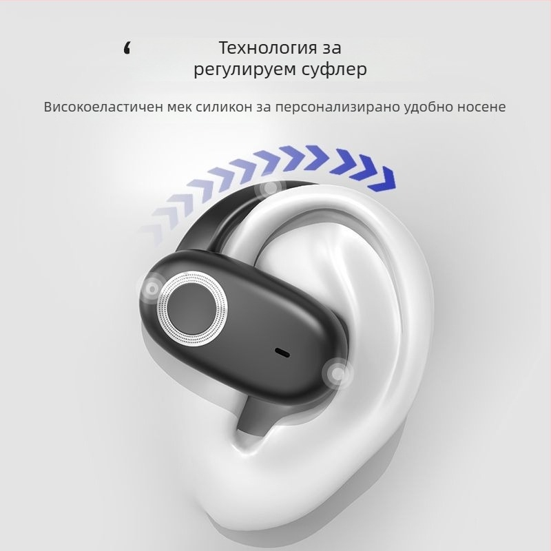 Безжични слушалки за ушен монтаж – Bluetooth 5.3, над 8 ч живот на батерията, IPX5 водоустойчивост, цифров дисплей, обхват 10 м