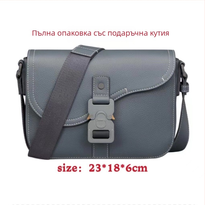 Мъжка платнена раменна чанта, уличен стил, дишаща и издръжлива, пролет 2024, марка D