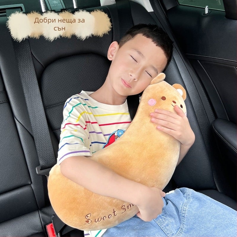 Подпора за колан на автомобил от полиестер – карикатурен дизайн, възглавница за врата, 400 г, персонализиране