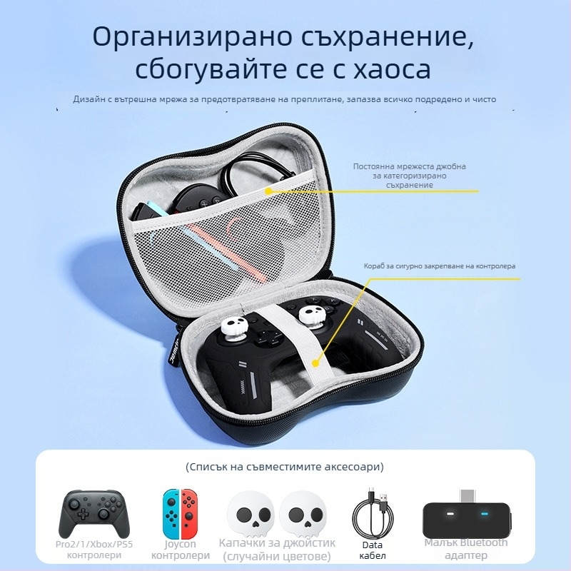 Чанта за съхранение на игрови контролери, EVA материал – антипад и водоустойчива, съвместима със Switch Pro, Xbox и PS5 (модел Ksnp-971)