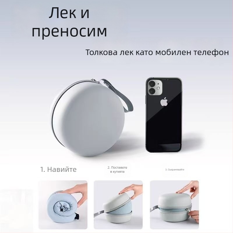 У-образна пътна възглавница за шия с паметна пяна, мек спандекс плат (Паметна пяна; Мек спандекс; Лека под 0.5 кг)