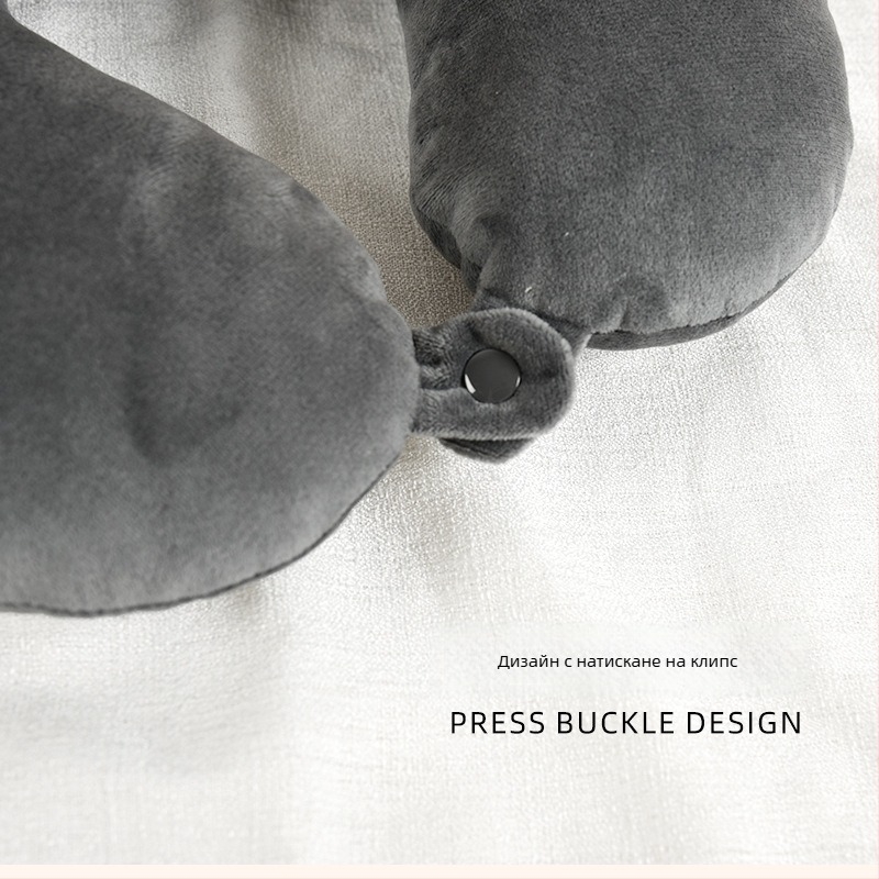 У-образна възглавница за врат с пълнеж PP памук, калъф от кристален велюр, модерен минималистичен дизайн, подходяща за офис и пътуване