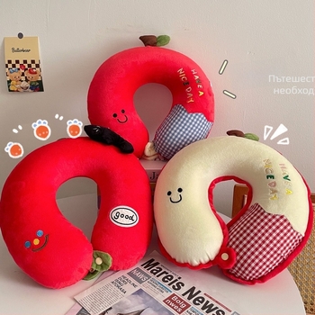 U-образна възглавница от memory foam за кола и пътувания — защита на шията, хастар Crystal Velvet, универсална употреба, тегло под 0,5 кг