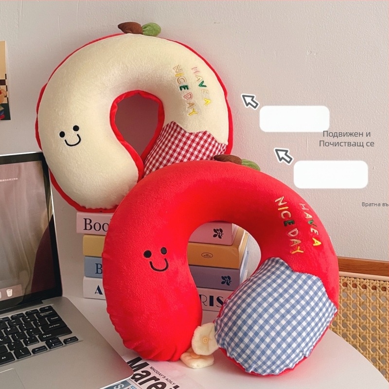 U-образна възглавница от memory foam за кола и пътувания — защита на шията, хастар Crystal Velvet, универсална употреба, тегло под 0,5 кг