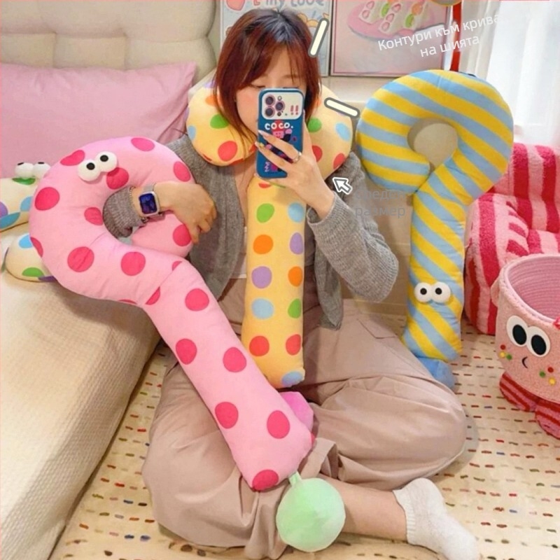 У-образена възглавница за шия за кола, общо предназначение, пълнител PP памук, плат PP, стил Япония и Южна Корея