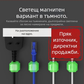 Настолен кабелен организатор с магнитно привличане, модел 24630, пластмасов, подходящ за кабели за данни, зарядни кабели и домашни проводници