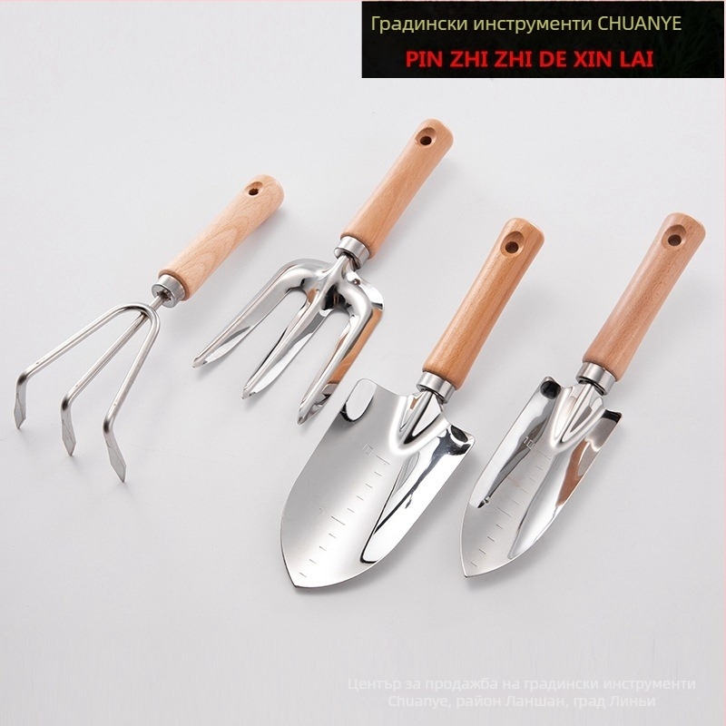 Лопата за градина от неръждаема стомана с дървена дръжка, дължина на лопатата 60, широчина 50.