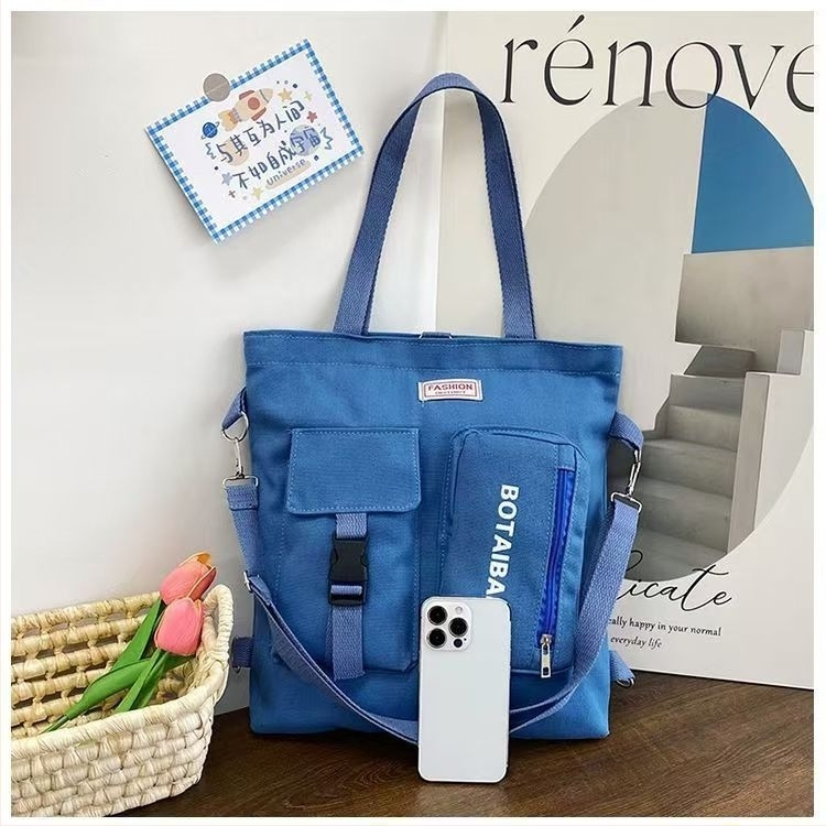 Платнена чанта за уроци, голям капацитет, мултифункционална чанта през рамо за училище, стил: темпераментна зряла жена (Материал: PU; Подплата: платно; Подходяща за училищно образование)