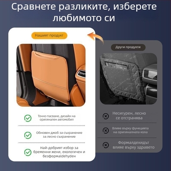 Кожено покритие за задната седалка против ударни натискания с джоб за съхранение и защита от износване за Leapmotor C10