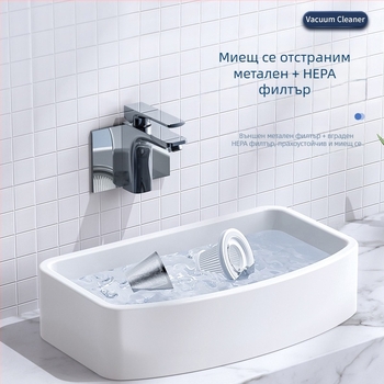 Безжичен ръчен прахосмукач за автомобили, 50W, всмукване 2100–3000 Па, шум 36–45 dB, вградена батерия 1000–1600 mAh, сух тип, контейнер за прах