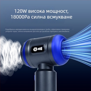 Secret Box безжична прахосмукачка за автомобил и дом - 120 W, 20 000 Pa, 30 минути работа, презареждаща се, кабел 3 м