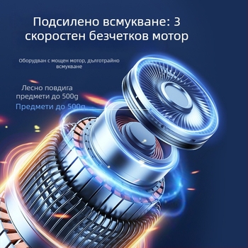 Secret Box безжична прахосмукачка за автомобил и дом - 120 W, 20 000 Pa, 30 минути работа, презареждаща се, кабел 3 м