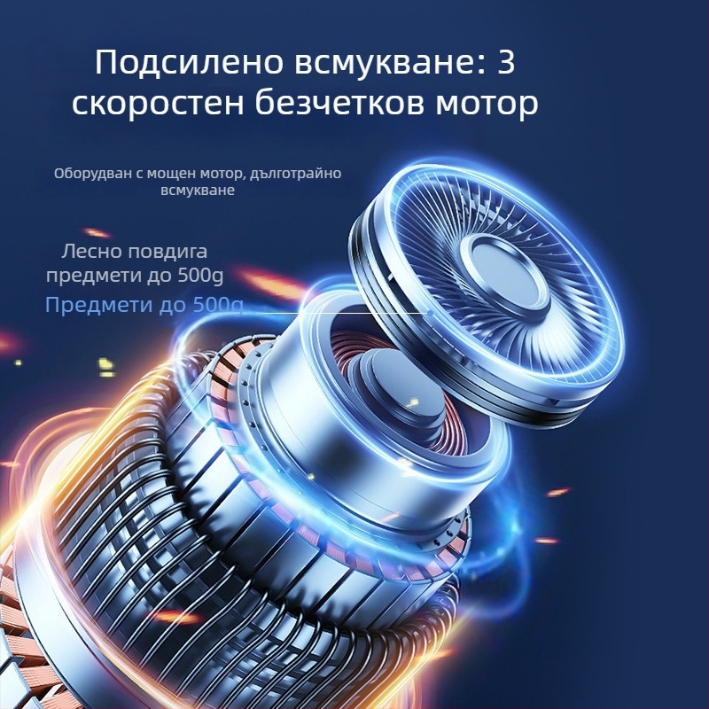 Secret Box безжична прахосмукачка за автомобил и дом - 120 W, 20 000 Pa, 30 минути работа, презареждаща се, кабел 3 м