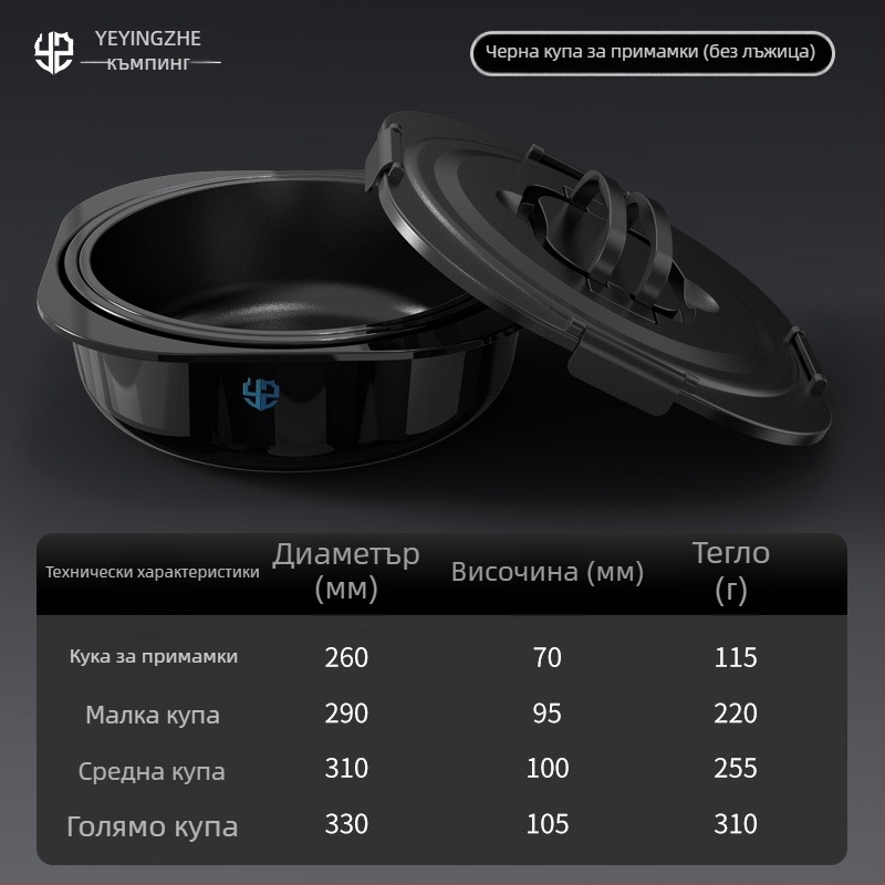 Кормилна тава с капак - три части - дълбока незалепваща вътрешност - пластмасова - Camper
