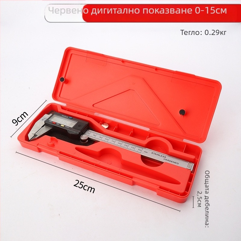 Дигитален штангенциркул - въглеродна стомана, измерване на вътрешен и външен диаметър, висока прецизност, електронен дисплей
