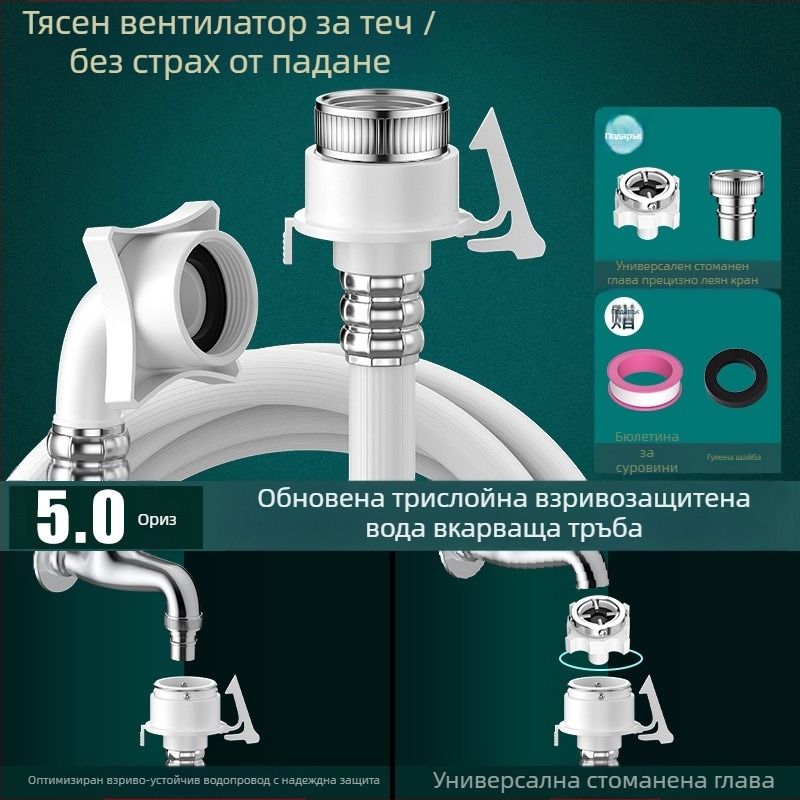 Удължител за вход на пералня - Explosion-Proof; материали: пластмаса/неръждаема стомана/месинг; номинално налягане: 2; работна температура: 80; монтаж: стенен; свързващ материал: пластмаса/неръждаема стомана/месинг