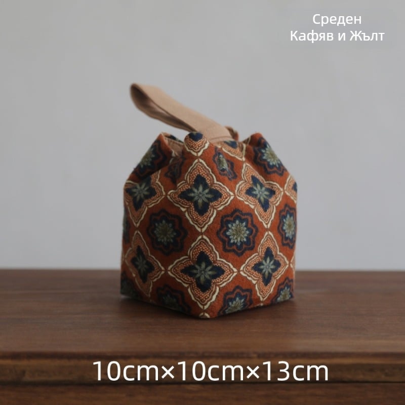 Чайна чанта за пътуване и съхранение на чайник и чаши – платнена, нов китайски стил, с отпечатано лого, OPP опаковка, марка Erya Fabric