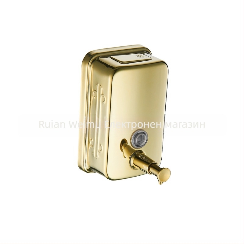 Диспенсър за сапун, стенен монтаж, 304 неръждаема стомана, ивици в дизайна, ръчно натискане, стил Лайт лукс