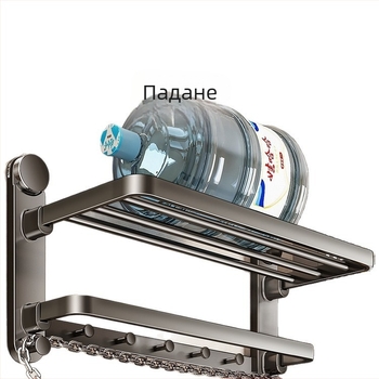 Закачалка за кърпи за баня с вакуумни чаши, стоманена въглеродна, без пробиване, 1-етажна, модерна минималистична баня