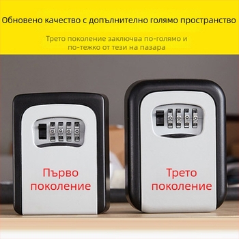 Механична кутия за ключове с код, алуминиева сплав KS017, стенен монтаж, дизайн котешко око, за ID и банкови карти