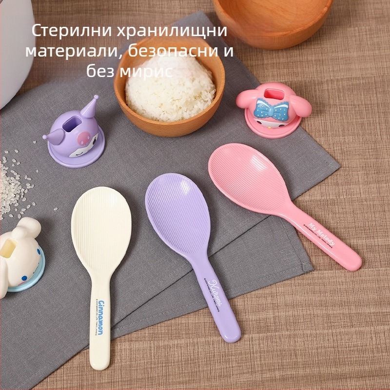 Санрио мультяшна вертикална оризова лъжичка за рисоварки, устойчива на високи температури, пластмасова дръжка PP