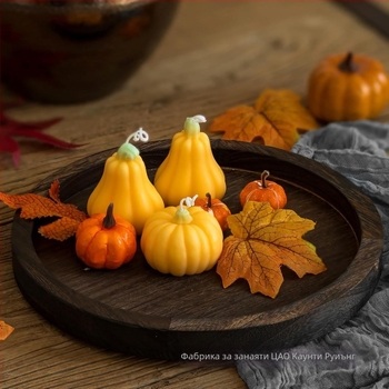 Кръгъл дървен поднос от паулония, модерен минималистичен стил, възможност за печат на лого и персонализация