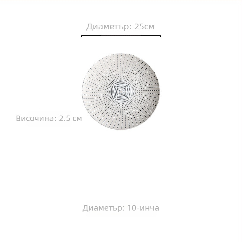 Порцеланова кръгла плитка чиния за студени ястия, китайски стил, флорални мотиви, фюжън дизайн, посуда за ресторанти/клубове