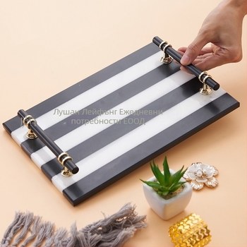 Мраморна квадратна тава с огледално полирана повърхност, модерен минималистичен дизайн, възможност за персонализация