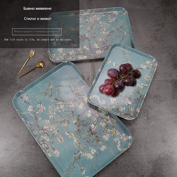 Меламиново правоъгълен поднос за сервиране, прост стил, готов за подарък