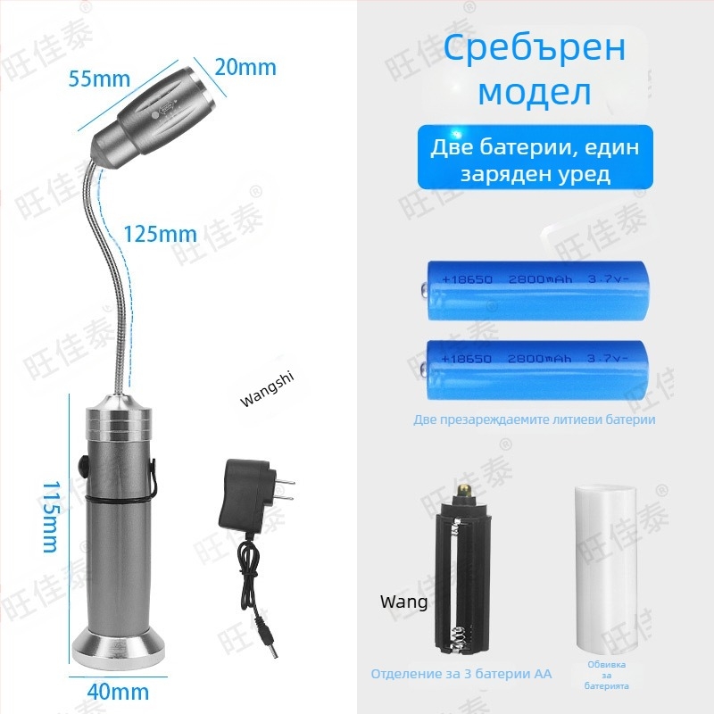 LED работна лампа за CNC машини със зареждаема батерия, силен магнит за монтаж и преносим дизайн за ремонт на машини
