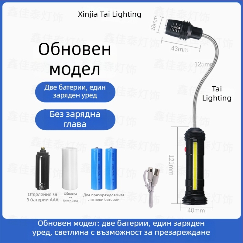 LED работна лампа за CNC машини със зареждаема батерия, силен магнит за монтаж и преносим дизайн за ремонт на машини