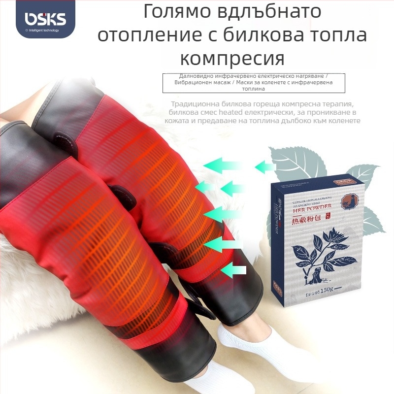 Масажен колан за крак с вибрация и горещ компрес, до 4 масажни глави, 4 скорости, AC захранване и компютърен контрол, за домашна употреба