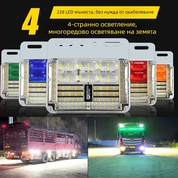 24V ултраярки LED светлини за странично осветяване на камион, водоустойчиви индикатори за ширина и завой, без заземителен проводник