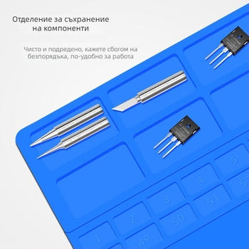 Изолационна подложка за ремонтна маса – силиконова, модел JSD707, дебелина 2,5 мм, мека твърдост, за ремонт на маса, разглобяване на мобилни телефони и заваръчни операции