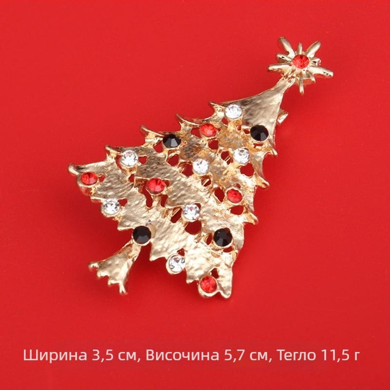 Коледна брошка: сладък Санта, геометричен модел, цинков сплав, електроплакиране, етно-ретро стил, дамски аксесоар