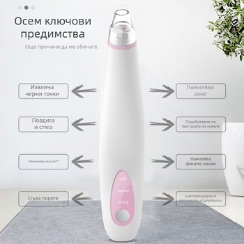 Електрически вакуум за черни точки – премахване на комедони, ексфолиация, 3 скорости, модел SL0001
