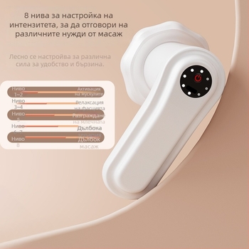 Портативен електрически масажор за тяло с 6 масажни глави, четков двигател, вградена батерия, многофункционален, 5+ нива на регулиране