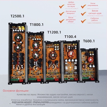 Автомобилен усилвател 4-канален, 2000W, 12V захранване, алуминиев корпус