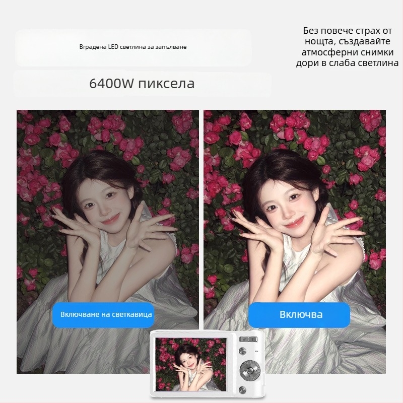 NCNPccd цифров фотоапарат с 64 MP сензор, 16x оптично увеличение, фиксиран обектив, оптично стабилизиране на образа – HD камера за пътуване