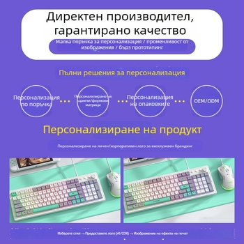 FVW306 Безжичен комплект клавиатура и мишка – ергономичен, 104 клавиши, 2.4G безжична връзка, 1000-1200-1400dpi, Plug-and-Play