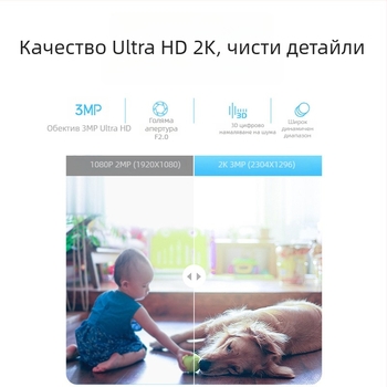 Вътрешна WiFi камера за наблюдение, PTZ 355° хоризонтално, 90° вертикално, скорост 355°/s, 5V DC, ABS корпус