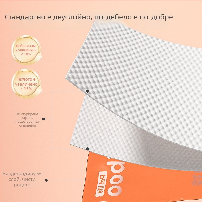 Hanchen еднократни пластмасови торбички за кучешки изпражнения с плосък отвор, плътни