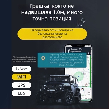 GPS тракер за автомобил с проследяване, GPS позициониране и iOS съвместимост