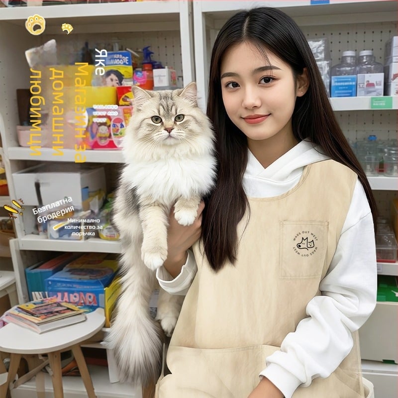 Фартук с ръкави – мазниоустойчив, водоустойчив, печат с лого, минималистичен стил